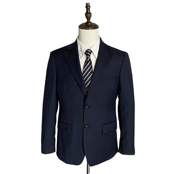 Tallia Sport Coat Men's 38 Short Wool Blend Blue Plaid NWOT